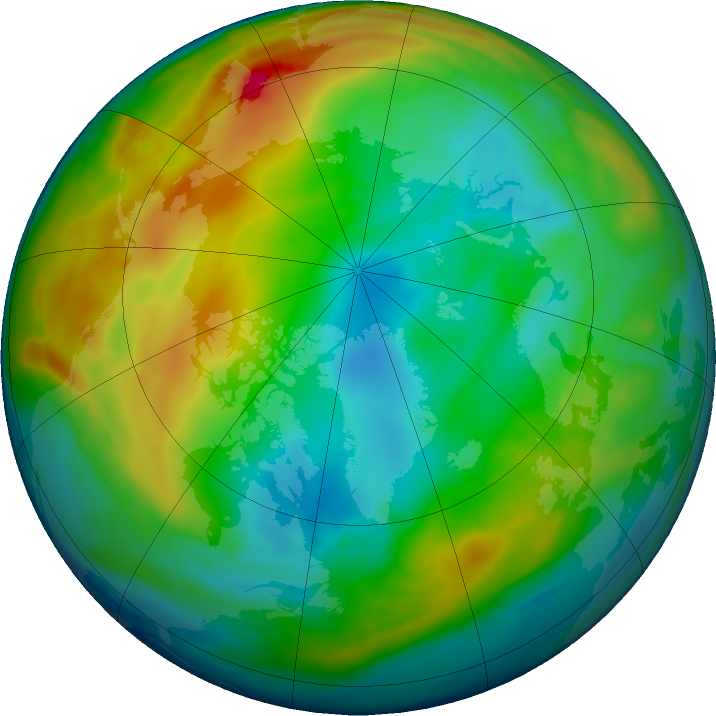 Arctic ozone map for 21 December 2019